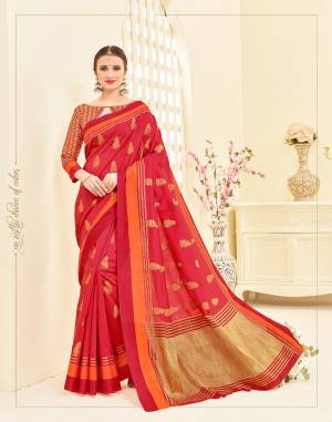 Look Beautiful Wearing This Attractive Saree In Dark Pink Color Paired With Dark Pink And Gold Blouse. This Saree IS Fabricated On Art Silk Paired With Brocade Fabricated Blouse. It Is Light Weight And Easy to Carry All Day Long. Buy Now.