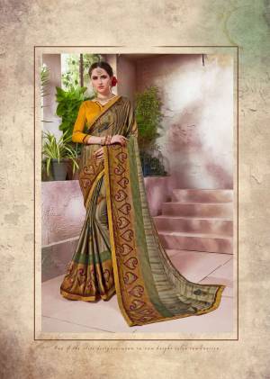 Celebrate This Festive Season Wearing This Designer Saree In Multi Color Paired With Musturd Yellow Colored Blouse. This Saree Is Fabricated On Crepe Silk Paired With art Silk Fabricated Blouse. It Is Durable And Easy To Care For.