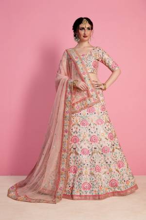 Pastel Is Always Everyones Choice For any Occasion, Grab This Very Pretty Heavy Designer Lehenga Choli In Pastel Pink Pink Color Paired With Pastel Pink Colored Dupatta. Its Blouse And Lehenga Are Fabricated On Art Silk Paired With Net Fabricated Dupatta. Buy This Designer Lehenga Choli Now.