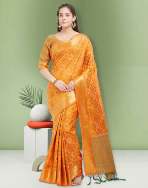 Celebrate This Festive Season Wearing This Pretty Attractive Musturd Yellow Color Paired With Musturd Yellow Colored Blouse. This Saree And Blouse are Fabricated On Art Silk Beautified With Weave All Over. Its Attractive Color Is Suitable For All Occasion Wear.