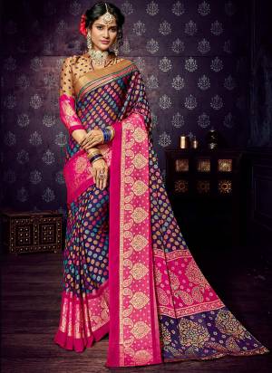 Stand out from the rest of the crowd wearing this multi coloured saree from Made of brasso chiffon, this saree is quite comfortable to wear. The subtle woven makes this saree look even more beautiful. .