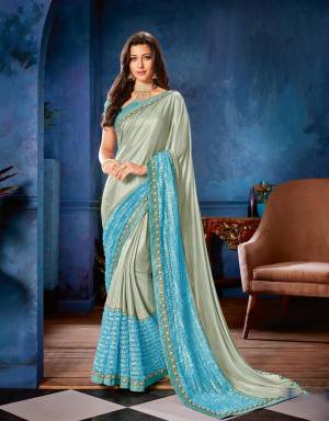 Grab the season's favourite shade of Baby blue and wrap yourself in this pretty saree that's ideal for any occasion that's meant to make you look ethereal. 