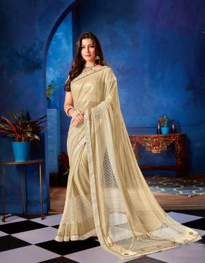 It's time to Ready-Set-Shine . Make every step you take count in this subtle Cream saree with minimal yet dreamy details . 
