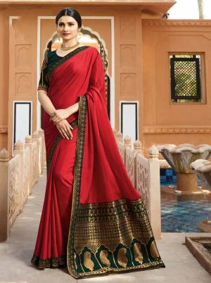 Here Is Designer Saree Which Gives A Proper Traditional Look To Your Personality. This Saree Is Fabricated On Georgette And Jacquard Paired With Art Silk And Jacquard Fabricated Blouse. It Is Easy To Drape And Carry All Day Long.