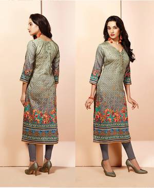 Flaunt Your Rich And Elegant Taste Wearing This Designer Readymade Kurti In Grey Color Fabricated On Cotton. Its Rich Color And Comfortable Cotton Fabric Will Earn You Lots Of Compliments From Onlookers.