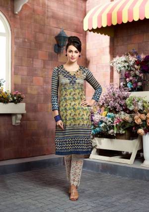 Go Colorful Wearing this Multi Colored Readymade Kurti Fabricated On Tussar Art Silk Beautified with Prints And Thread Work. This Kurti Is Available In All Regular Sizes. Buy This Kurti Now.