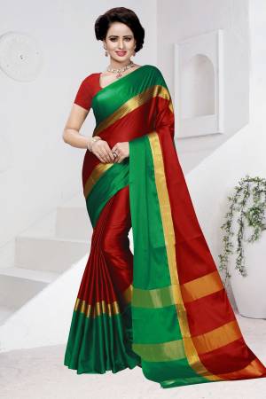 For A Rich And Elegant Look Wearing This Saree In Maroon Color Paired With Maroon Colored Blouse. This Saree And Blouse Are Poly Cotton Based Fabric. Its Fabric Is Durable And Easy To Carry All Day Long.