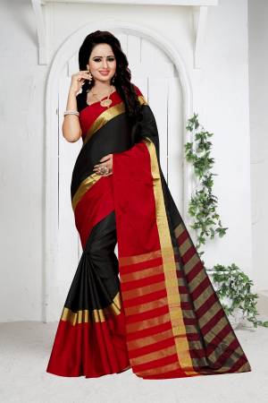 For A Bold and Beautiful Look, Grab This Saree In Black Color Paired With Black Colored Blouse. This Saree And Blouse Are Fabricated On Poly Cotton Based Fabric. Grab Now.