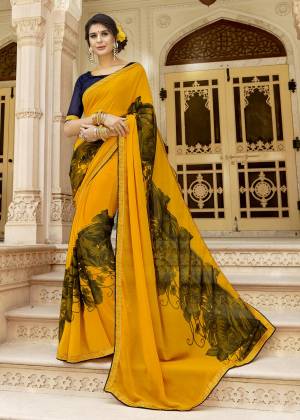 Celebrate This Festive Season With Comfort And Beauty Wearing This elegant And Light Weight Saree In Yellow Color Paired With Yellow Colored Blouse. This Saree And Blouse Are Georgette Fabricated Which IS Durable And Easy To Care For.