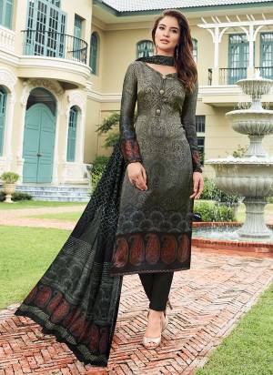 Have A Sleek And Elegant Look Wearing This Designer Straight Suit In Grey Colored Top Paired With Dark Grey Colored Bottom And Dupatta. Its Top Is Satin Fabricated Paired With Crepe Bottom And Chiffon Dupatta. Its All Three Fabrics Ensures Superb Comfort All Day Long. Buy Now.