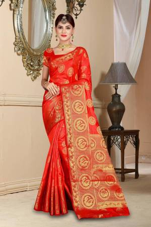 Adorn the Pretty Angelic Look Wearing This Attractive Saree In Red Color Paired With Contrasting Red  Colored Blouse. This Saree And Blouse Are Art Silk Based Beautified With Weave. This Saree Will Give A Rich Look To Your Personality Like Never Before.