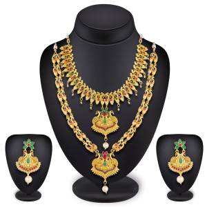 Grab This Beautiful Pair Of Necklace Set Containing Two Necklaces And A Pair Of Earrings. You Can Pair This As Per Your Convinience And Also With any Colored Ethnic Traditional Attire.