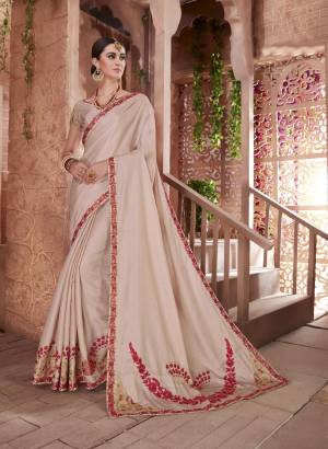 Simple And Elegant Looking Designer Saree Is Here In Beige Color Paired With Beige Colored Blouse. This Saree And Blouse Are Fabricated On Art Silk Which Gives A Rich Look To Your Personality. Buy Now. 