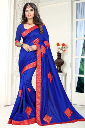 Bright And Visually Appealing Color Is Here With This Designer Saree In Royal Blue Color Paired With Royal Blue Colored Blouse. This Saree Is Light Weight, Easy To Drape And Easy To Care. It Is Based On Soft Silk Which Also Gives A Rich Look To Your Personality. 