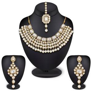 Heavy Diamond Work Necklace Set Is Here Which Can Be Paired With Any Colored Ethnic Attire. Buy Now.
