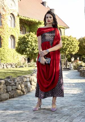You Will Definitely Earn Lots Of Compliments Wearing This Designer Readymade Kurti In Off Shoulder Pattern With Different Cuts And Drapes. It Also Ensures Superb Comfort all Day Long.