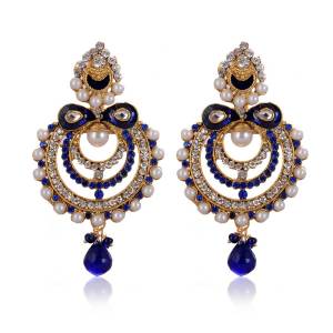 Add On More Beauty To Your Look With This Lovely Pair Of Earrings Which Can Be Paired with Same Or Any Contrasting Colored Traditional Attire. Buy This Lovely Pair Now.