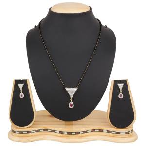 Grab This Beautiful And Attractive Mangalsutra Set For Party Wear As It Is Beautified With Diamond Work. This Set Can Be Paired With Any Colored And Any type Of Attire. Buy Now.