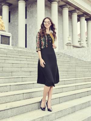 Grab This Pretty Readymade Kurti For Your Casual Or Semi-Casual Wear In Black Color Fabricated On Rayon. This Readymade Kurti Is Available In All Regular Sizes. Buy Now.