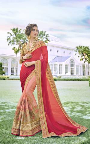 Wear This Light Pink And Golden Colored Saree At An Upcoming Special Occasion And Let All Eyes Follow You. This Gorgeous Saree Features An Elegantly Designed Border And Comes With Lovely Blouse. Made From Satin Silk, This Saree Will Ensure Utmost Comfort. It Will Complement Gold Jewellery And Heels.