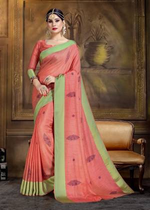 New Shade Is Here To Add Into Your Wardrobe With This Saree In Dark Peach Color Paired With Dark Peach Colored Blouse. This Saree And Blouse Are Fabricated On Art Silk Beautified With Prints.