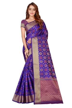 Bright And Visually Appealing Color Is Here With This Silk Based Saree In Violet Color Paired With Contrasting Purple Colored Blouse. This Saree And Blouse Are Fabricated On Kanjivaram Art Silk Beautified With Weave all Over It. 