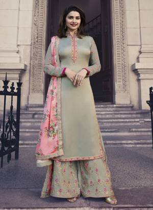 This Season Is About Subtle Shades And Pastel Play, So Grab This Designer Indo-Western Suit In Pastel Green Colored Top Bottom And Dupatta. It Is Light In Weight And Also Its Fabric Is Soft Towards Skin. Buy Now.