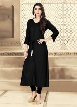 For A Bold And Beautiful Look, Grab This Readymade Kurti In Black Color Fabricated On Rayon. It Ensures Superb Comfort And Also Available In All Regular Sizes. 