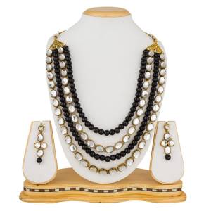 For An Enhanced Look, Grab This Heavy Layered Necklace Set Beautified with Pearl And Stone Work. This Necklace Set Is Best Suitable with A Silk Saree. Also It Can Be Paired With Any Type Of Attire As Per Your Comfort And Matching. Buy Now.