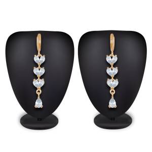 Rich And Elegant Looking Earrings Set Is Here In Golden Color Beautified With Diamonds. This Pretty Set Can Be Paired With Any Simple Or Heavy Attire. Buy Now.