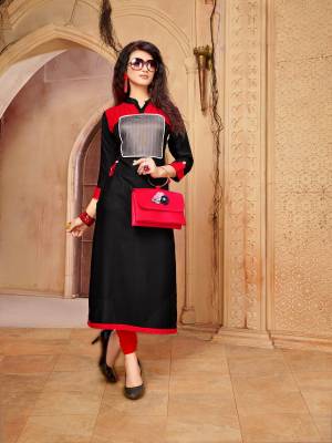 For A Bold And Beautiful Look, Grab This Readymade Kurti In Black Color Fabricated On Rayon. It Is Available In All Sizes Which Ensures Superb Comfort All Day Long. 