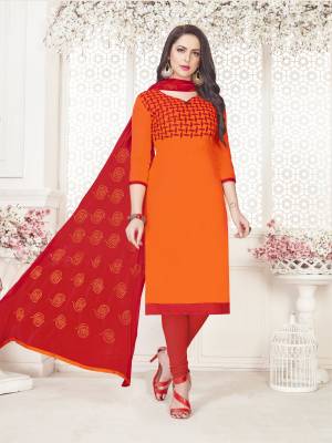 Get This Lovely Dress Material For Your Casual Or Semi-Casual Wear. Its Top Is Fabricated On Satin Cotton Paired With Cotton Bottom And Chiffon Dupatta. It Is Beautified With Attractive Thread Work. Get This Stitched As Per Your Desired Fit And Comfort. 