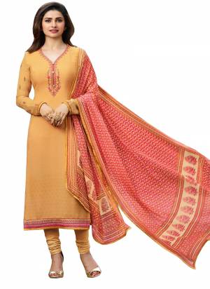 Celebrate This Festive Season Wearing This Designer Straight Suit In Yellow Color Paired With Contrasting Orange Colored Dupatta. Its Top And Bottom Are Crepe Fabricated Paired With Chiffon Dupatta. Its Fabrics Ensures Superb Comfort All Day Long. 