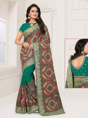 For An Attractive Look, Grab This Heavy Embroidered Designer Saree In Georgette Based Fabric With Heavy Thread Work All Over. Its Fabric Is Soft Towards Skin And Durable. Buy Now.