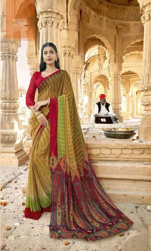 For Your Utmost Comfort, Grab This Pretty Light Weight Saree Which Is Fabricated Georgette. This Saree Is Soft Towards Skin And Ensures Superb Comfort All Day Long. 