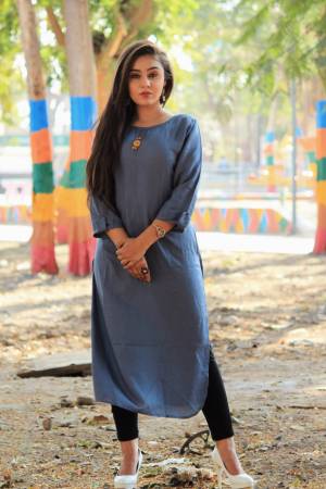 Simple And Elegant Looking Readymade Kurti Is Here In Grey Color For Your Casual Wear. This Pretty Kurti Is Fabricated On Rayon Cotton Which Is Soft Towards Skin And Ensures Superb Comfort All Day Long. 