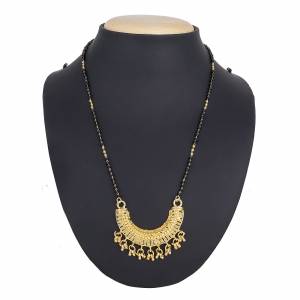 Here Is A Mangalsutra For Party Or Any Occasion Wear. This Heavy Mangalsutra Is In Golden Color Which Is Suitable At Festive Or Wedding Wear. Also It Is Light In Weight Which Is Easy To Carry Throughout The Gala.