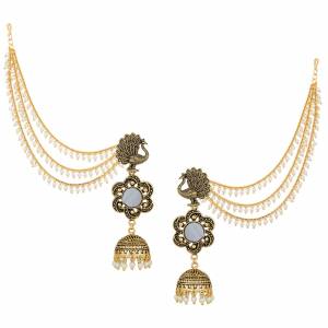 Give A Heavy All Over Look To Your Attire By Pairing It Up With This Heavy Designer Earrings Set. This Pretty Set Of Earrings Are Easy To Wear And Light Weight. Also It Can Be Paired With Any Colored Traditional Attire. Buy Now.