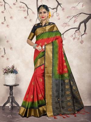 Celebrate This Festive Season Wearing This Beautiful Silk Based Which Gives A Rich Look To Your Personality. Also This Art Silk Fabricated Saree Is Light In Weight And Quite Durable Fabric. Buy This Now.
