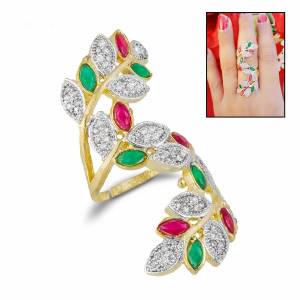 Grab This Heavy Designer Ring To Pair Up With Your Trendy Ethnic Attire Which Gives A Superb Look To Your Hand. 