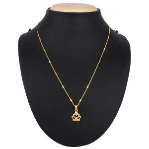 Give A Pretty elegant Look To Your Neckline With This Simple And Delicate Pandant Set In Golden Color Which Can Be Paired With Any Color Or Any Type Of Attire. Buy Now.
