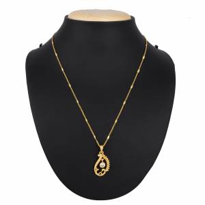 Give A Pretty elegant Look To Your Neckline With This Simple And Delicate Pandant Set In Golden Color Which Can Be Paired With Any Color Or Any Type Of Attire. Buy Now.