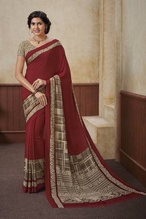For Your Casual Or Semi-Casual Wear, Grab This Lovely Printed Saree Fabricated On Crepe. This Saree Is Beautified With Prints Which Also Light Weight And Easy To Carry all Day Long.