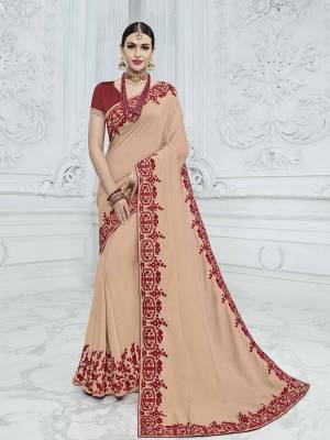 Look gorgeous in this beautiful printed peach color silk fabrics saree. Ideal for party, festive & social gatherings. this gorgeous saree featuring a beautiful mix of designs. Its attractive color and designer heavy embroidered design, sequence design, beautiful floral design work over the attire & contrast hemline adds to the look. Comes along with a contrast unstitched blouse.