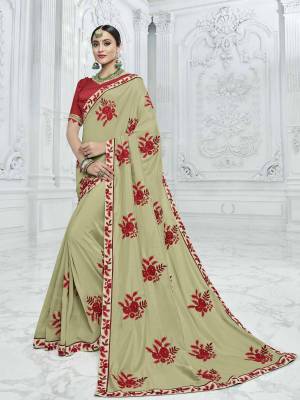 Wear this Mint green color silk fabrics saree. Ideal for party, festive & social gatherings. this gorgeous saree featuring a beautiful mix of designs. Its attractive color and designer heavy embroidered design, Flower embroidered patch design, stone design, beautiful floral design work over the attire & contrast hemline adds to the look. Comes along with a contrast unstitched blouse.