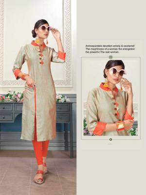 Grab This Pretty Kurti For Your Casual Wear In Cream Fabricated On Khadi Cotton. This Readymade Kurti Is Available In All Regular Sizes. Buy Now.