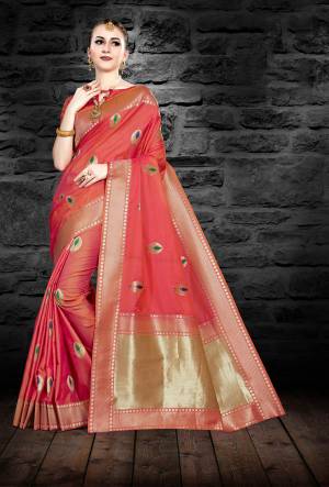 Celebrate This Festive Season Wearing This Designer Saree In Orange Color Paired With Orange Colored Blouse. This Saree And Blouse Are Fabricated On Art Silk Which Also Gives A Rich Look To Your Personality. 