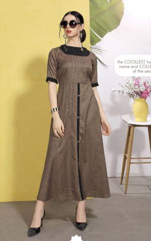 Enhance Your Personality Wearing This Designer Readymade Kurti In Brown Color Which Is Cotton Based. This Kurti Is Light In Weight And Ensures Superb Comfort All Day Long. 