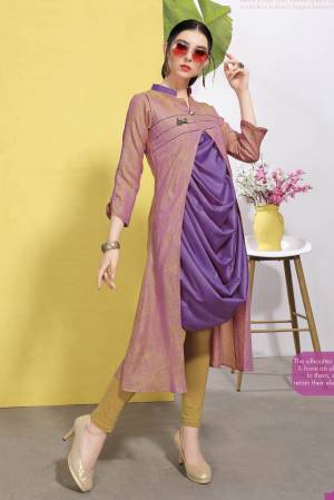 Designer Cowl Patterned Readymade Kurti Is Here In Purple And Pink Color Fabricated On Cotton Which Is Wrinkle Free. It Is Light Weight And Durable. 