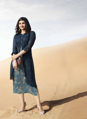 Enhance Your Personality In This Another Dark Shade Wearing This Designer Readymade Kurti In Blue Color Fabricated On Georgette. This Kurti IS Suiatble For All Occasion Wear.